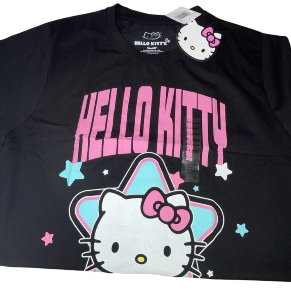 Hello Kitty Black Graphic Tee with Pink Logo - Picture 2 of 5